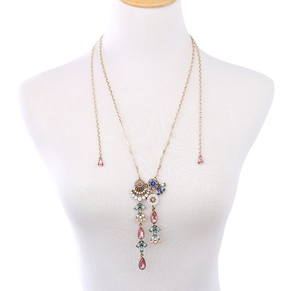 Statement Necklace + Small Earrings